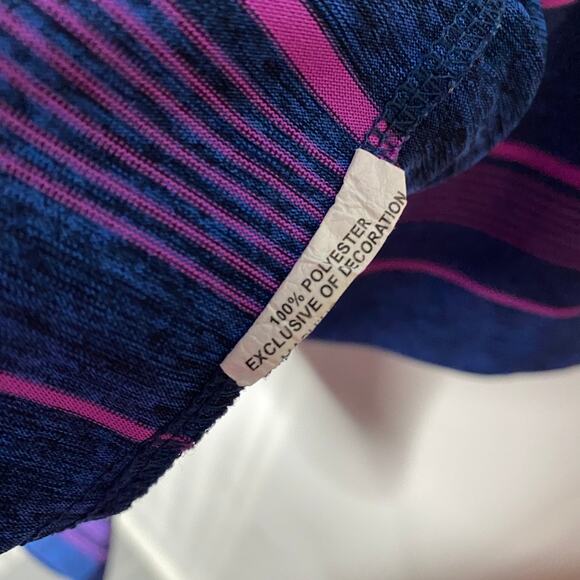 Grand Slam Performance Golf Short Sleeve Striped Polo Shirt Size XXL Blue Purple - Picture 9 of 11